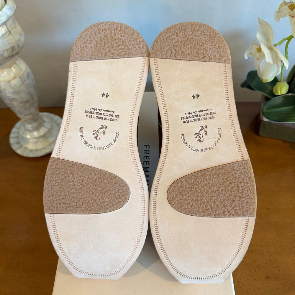 NWT Freeman Plat Zip Jogger Huarache Shoes Size 44 Cognac Leather Portugal - Picture 5 of 8